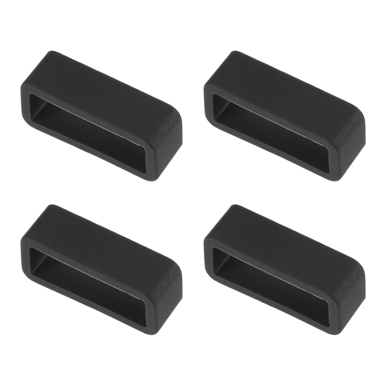 Watch Band Strap Loops Silicone for 18mm Width Watch Band Black 4Set