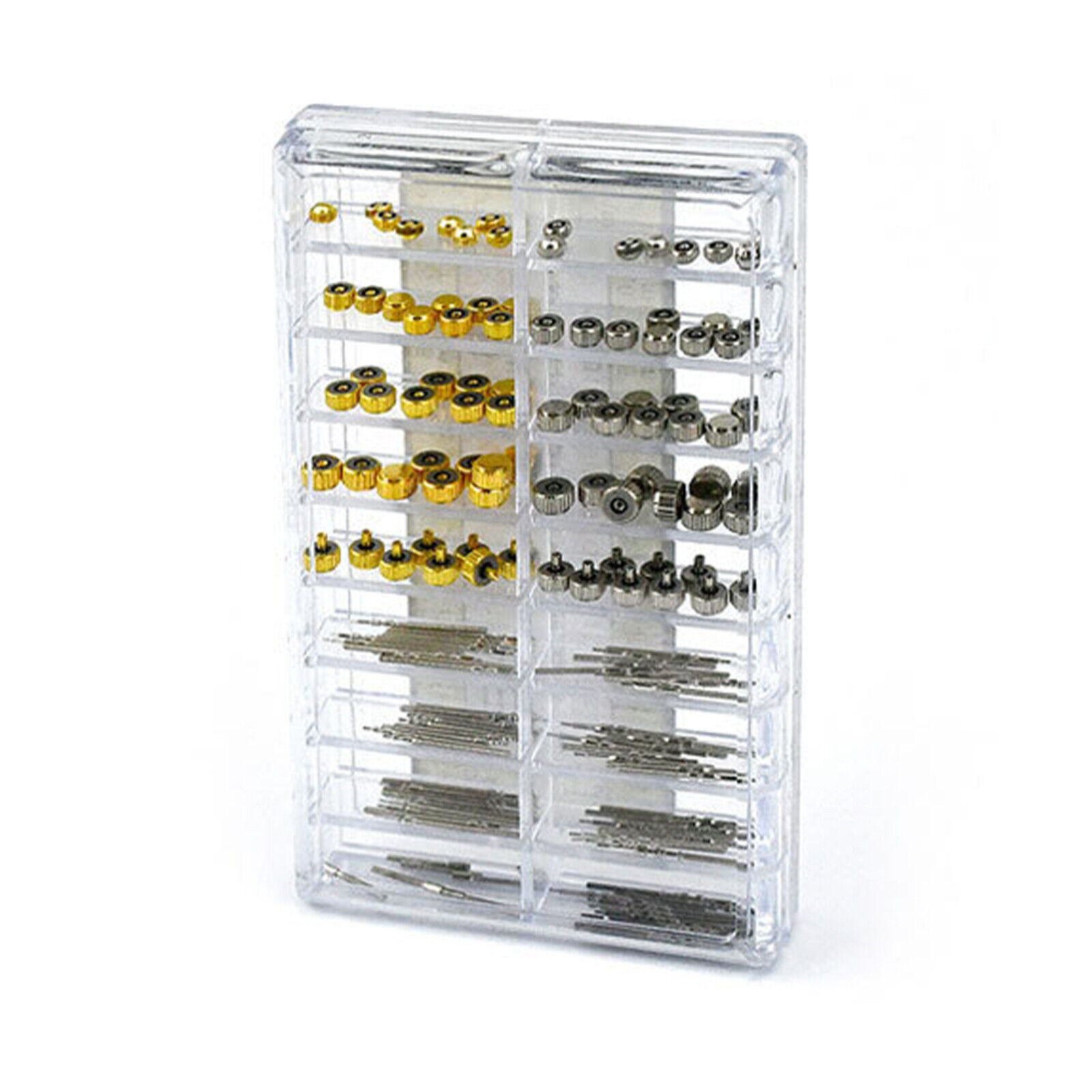 New 170PC Mixed Watch Stem And Crown Repair Parts Assortment Spare Parts Box Set
