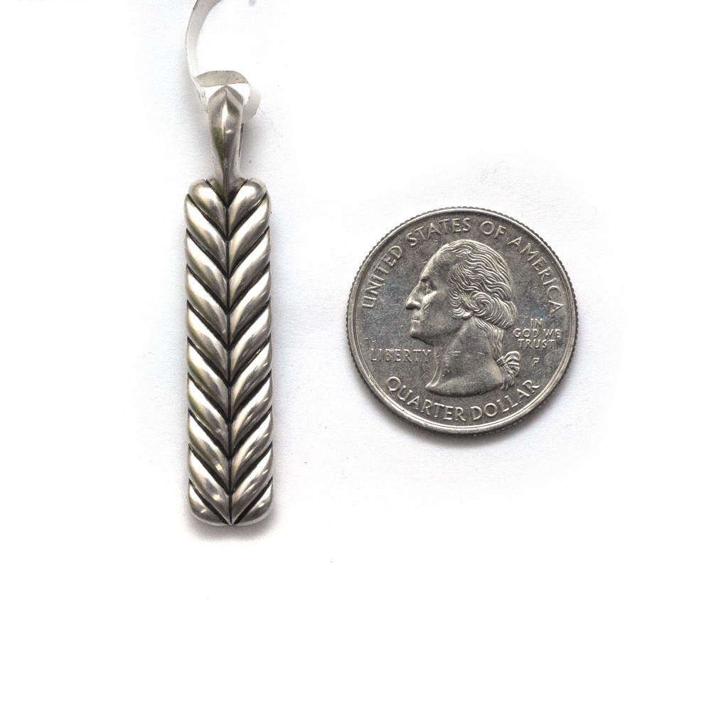 DAVID YURMAN Men’s Sterling Silver Chevron Ingot Tag Enhancer Authentic NEW
