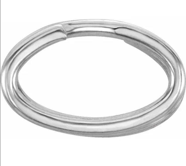 TINY 3.6×5.8mm OD 14k White Gold Oval Split Jump Ring Keychain Charm USA