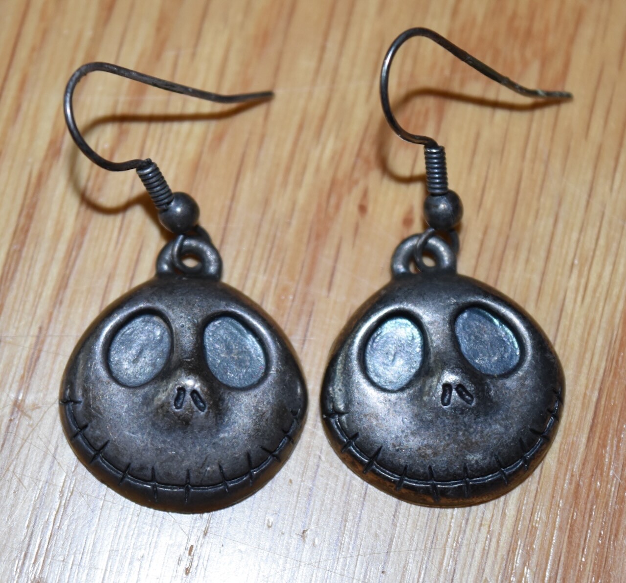 VTG Disney Nightmare Before Christmas Jack Skellington Pewter Earrings Halloween