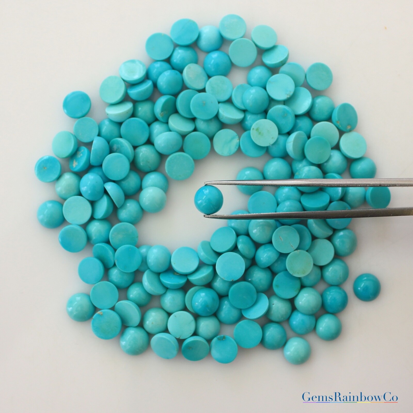 Turquoise Round Blue cabochon 5/6/7 mm Natural Sleeping Beauty, Arizona Mines