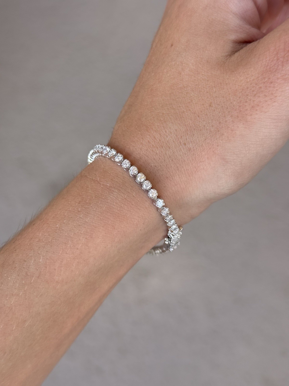 Sterling Silver 925 2.25MM 7″ Real moissanite Tennis bracelet GRA Ceritfied