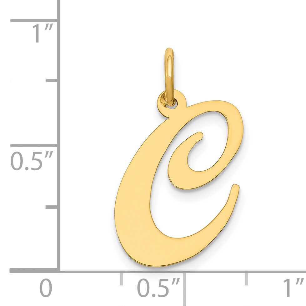14k Large Fancy Script Letter C Initial Charm YC654C