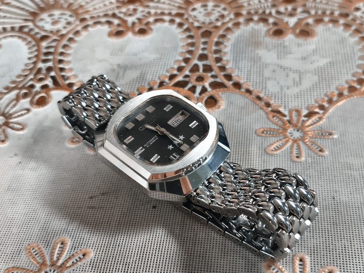 [B1P] Citizen Three Star Black Dial Octagon Vintage Automatic [g3v]
