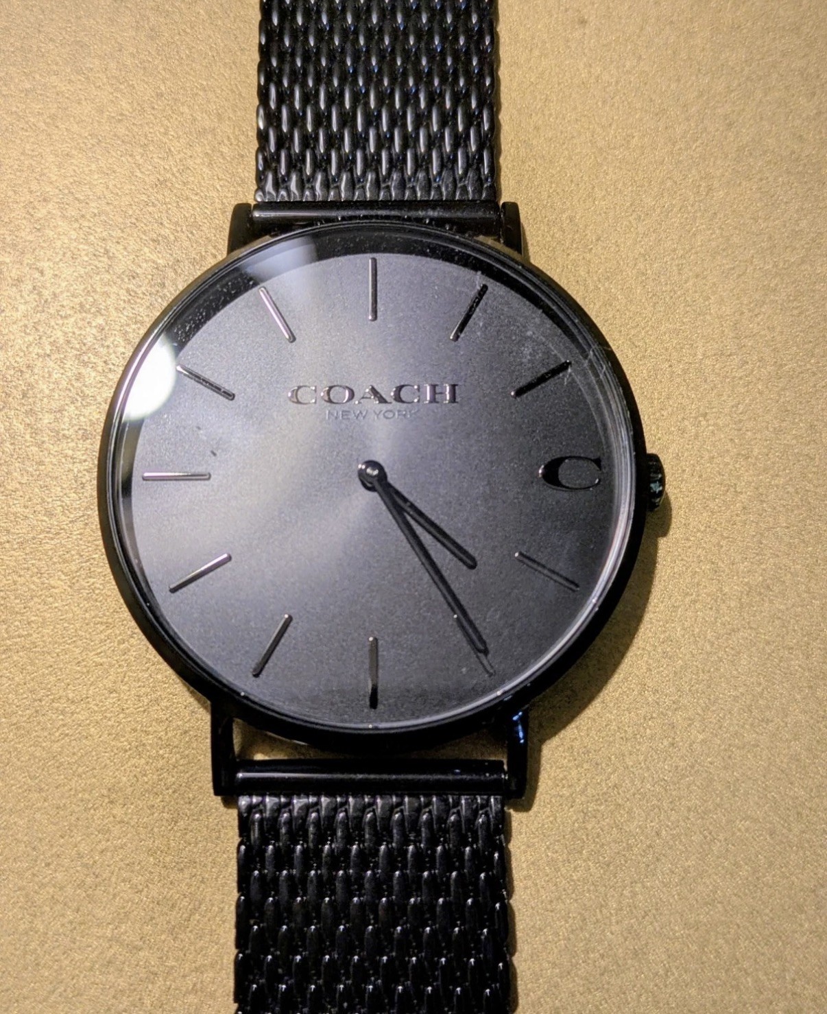 Coach Charles Men’s Watch Black Mesh Stainless Steel CA.124.2.34.1579 – new