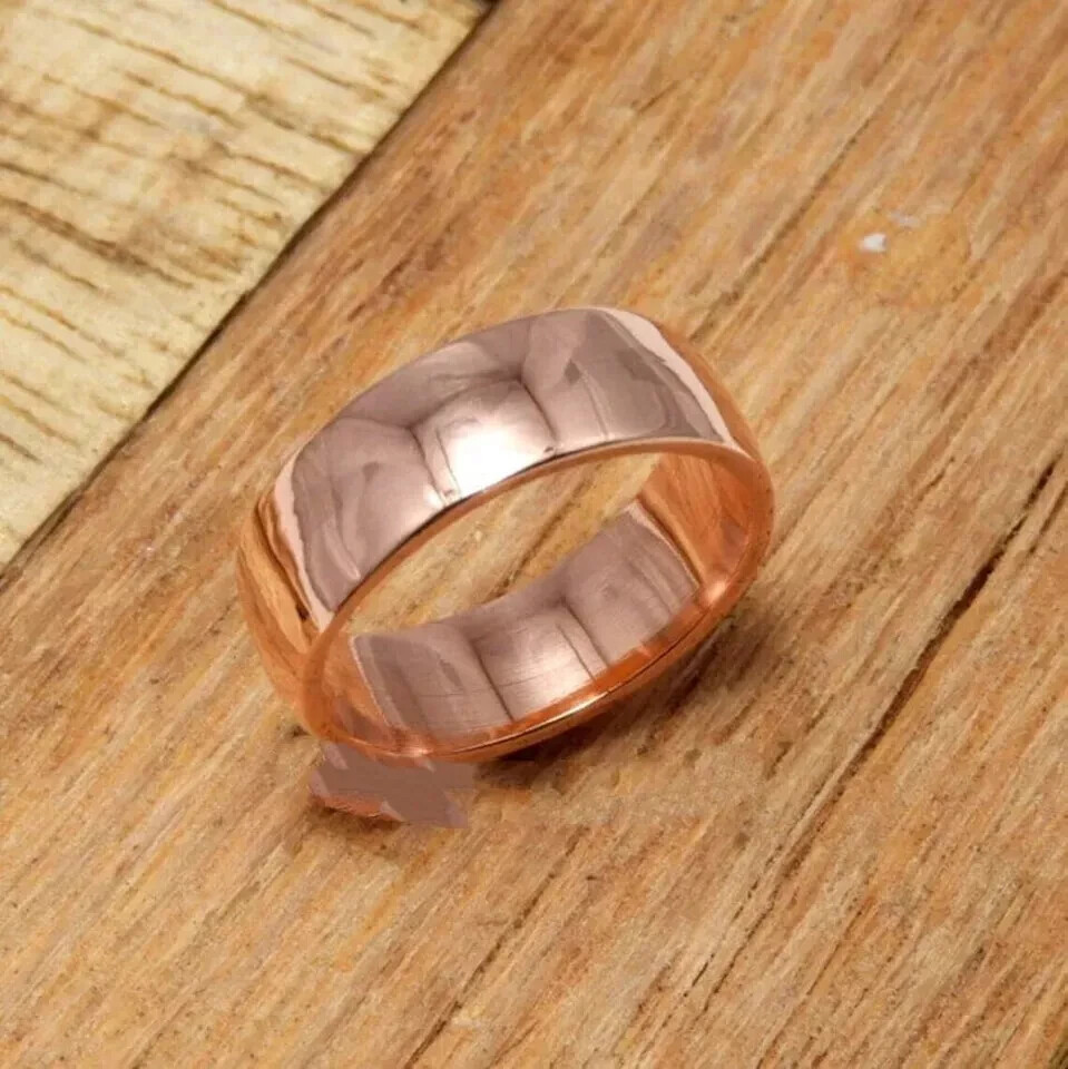 Solid Copper High Polish Band, Minimalist Healing Ring, Handmade, Unisex