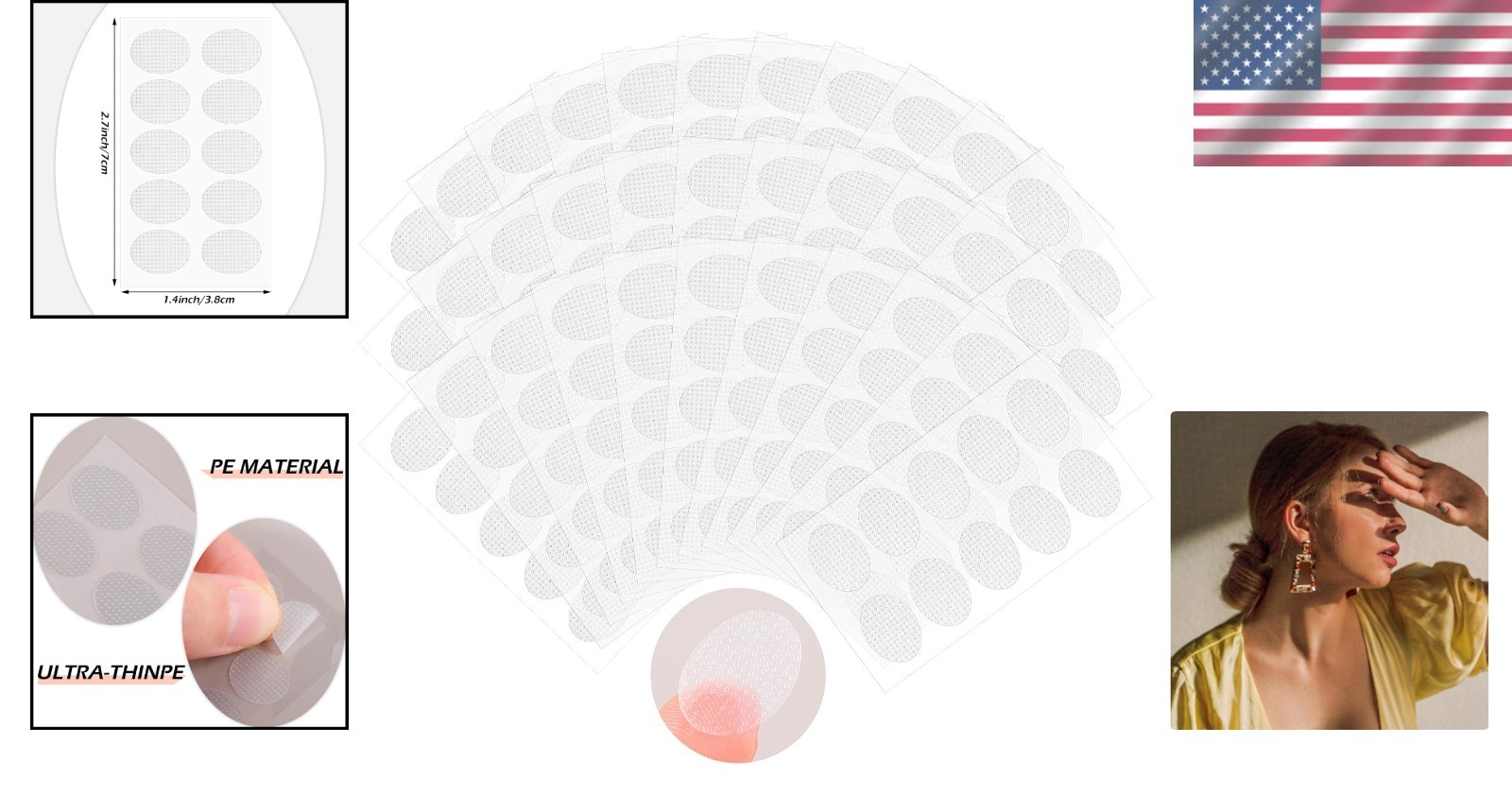 480 Non-Toxic Earlobe Stickers – Ultimate Support for Heavy Earrings & Safety