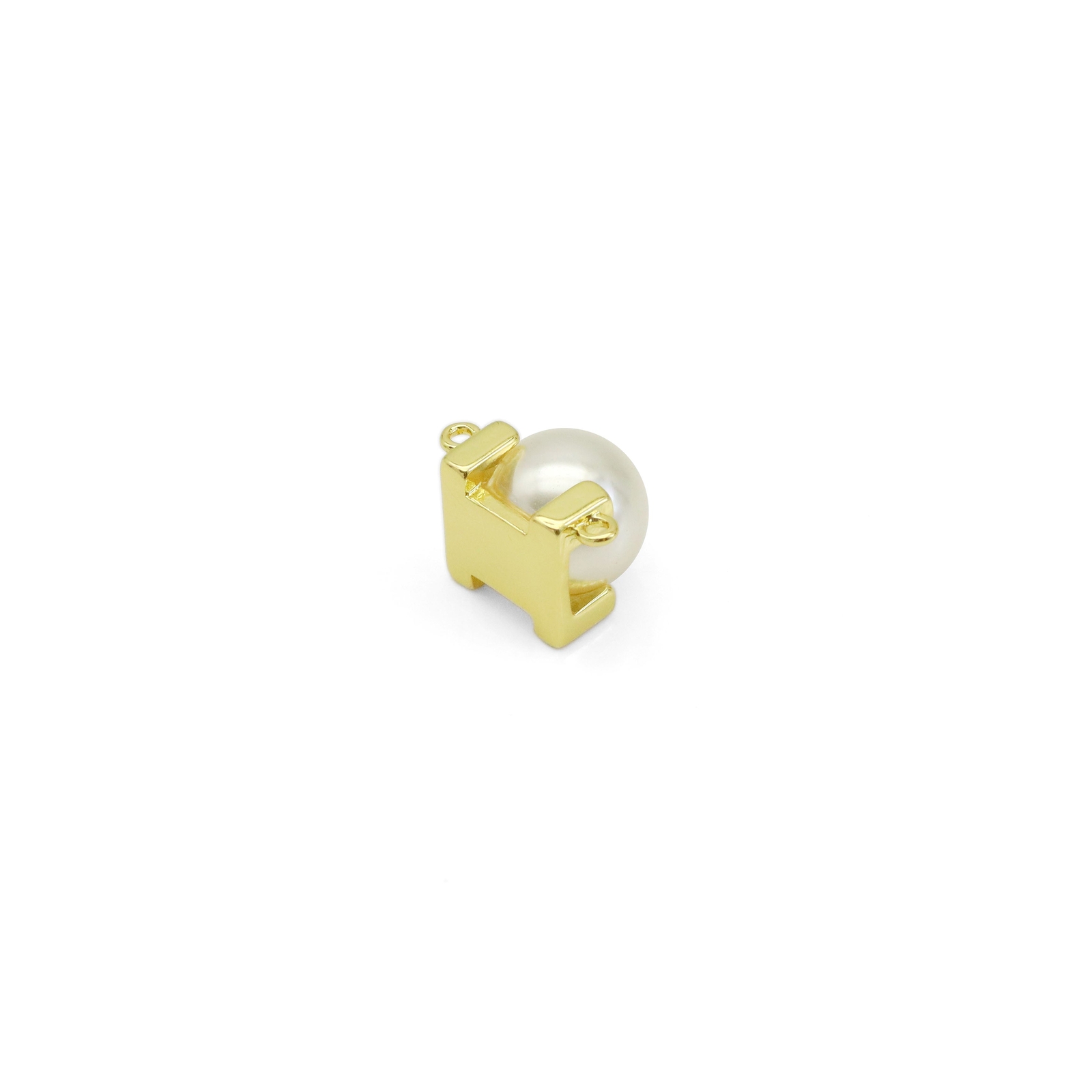 White Pearl Connector Charm/Necklace , Sku#LK941