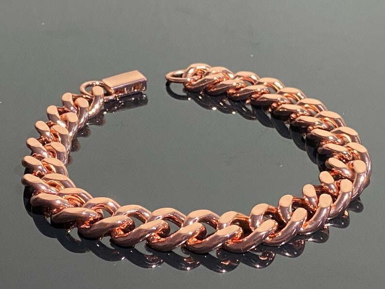 Pure Solid Copper Bracelet Arthritis Cuban Chain Curb Link Rider Bracelet CJ-13