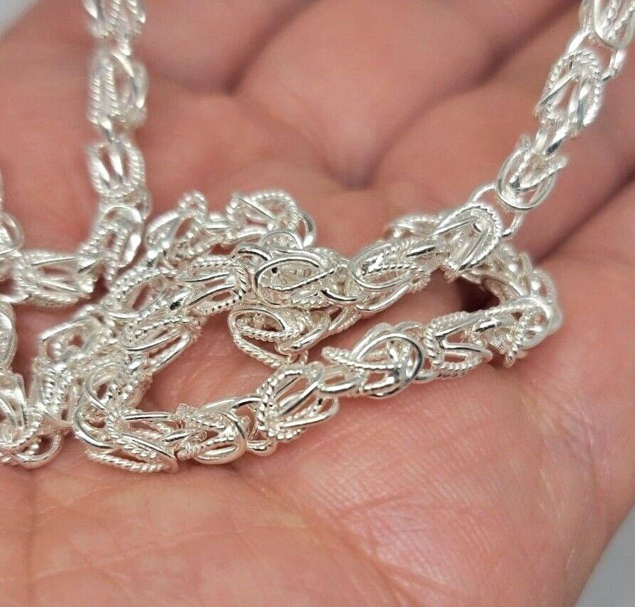 925 Sterling Silver Turkish Chain High Quality Necklace Bracelet 4mm Size 7″~30″