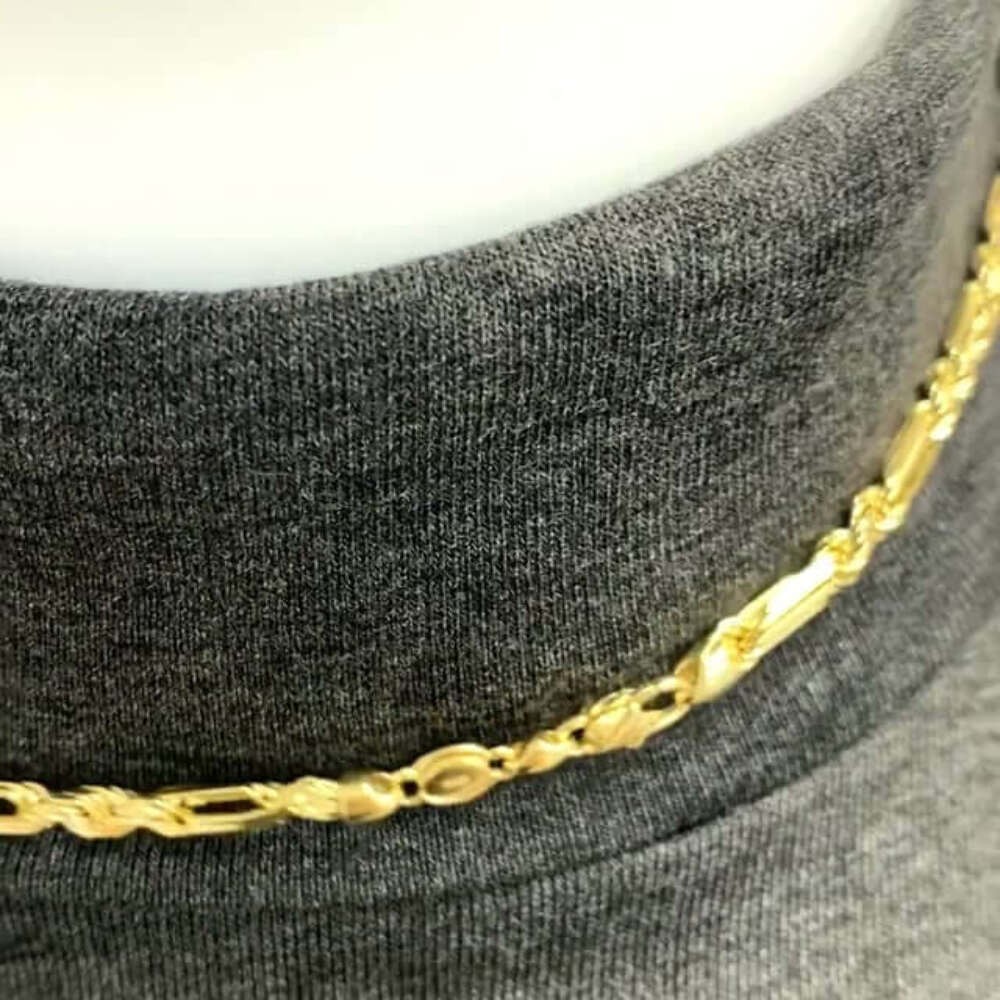 14K Solid Yellow Gold 4mm Milano Figaro Rope Chain Necklace 20″-26″