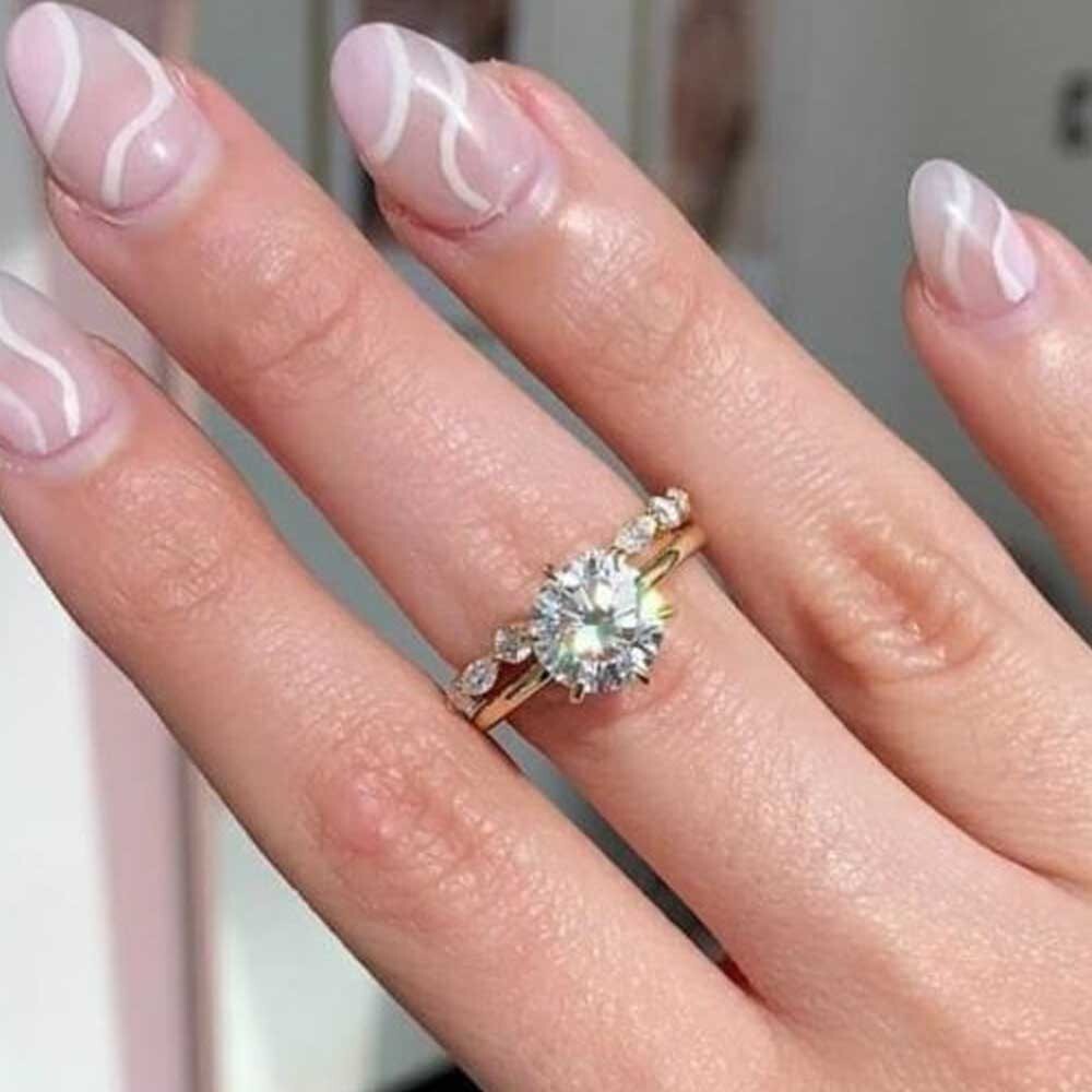14K Yellow Gold Finish 3.48 Ctw Round Cut Created Diamond Engagement Ring Set