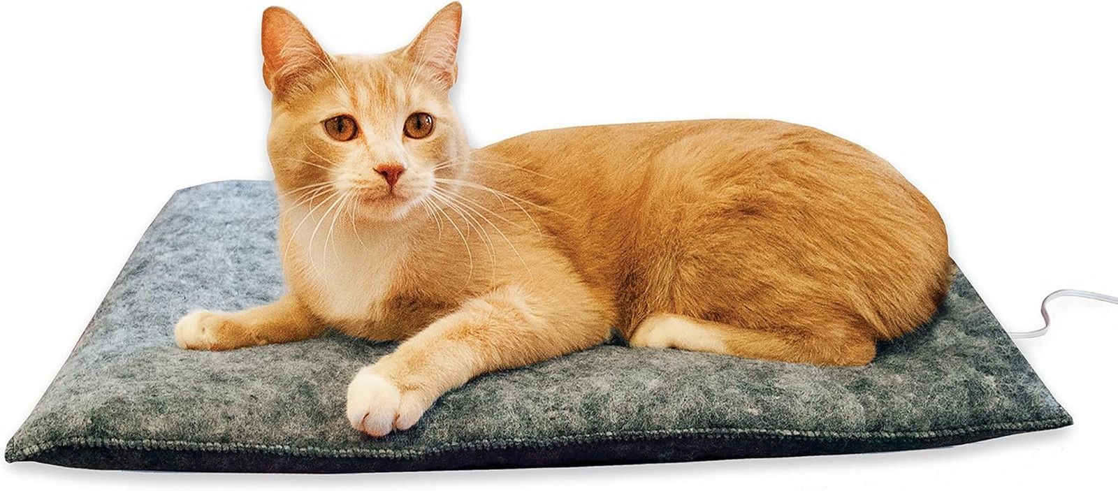 K&H Heated Cat Bed – Thermo-Kitty Pad, Washable, Safety Listed, Gray 20x15in