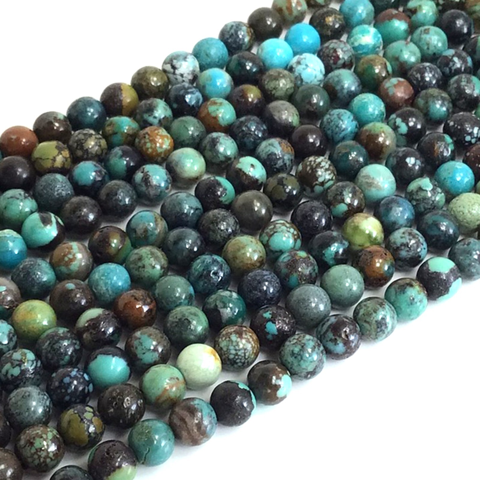 4mm Grade AAA Genuine Natural Turquoise Blue Green Smooth Round Loose Bead 15″
