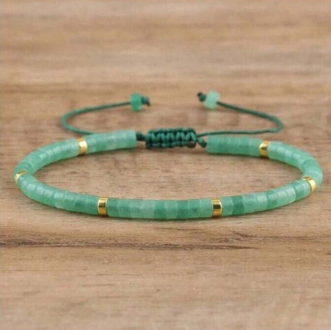 2025NEW Green Aventurine Bead Braided Bracelet Aventurine Adjustable Bracelet