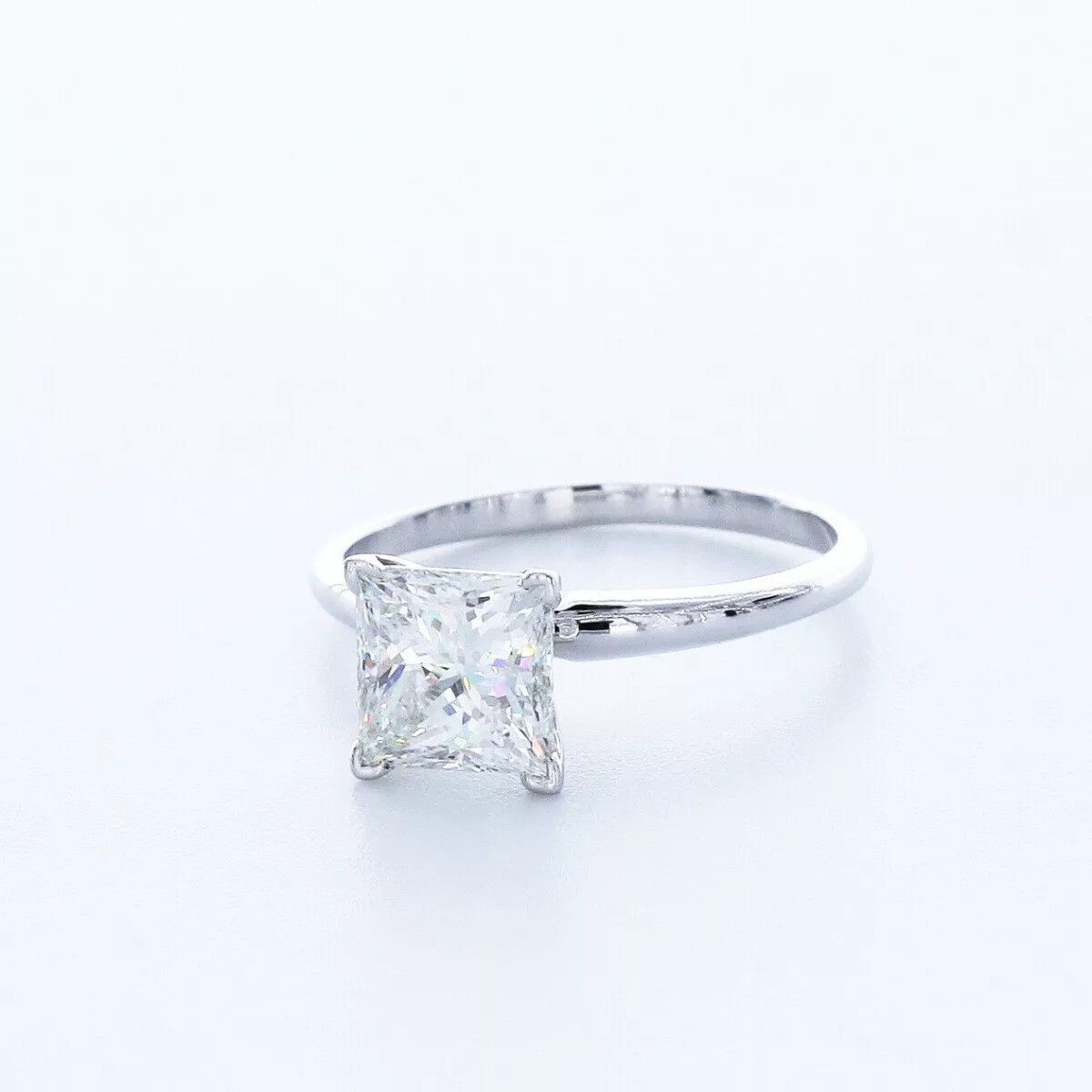 14K Gold Solitaire Engagement Ring 1.98 Carat Princess Lab-Grown Diamond G VS1