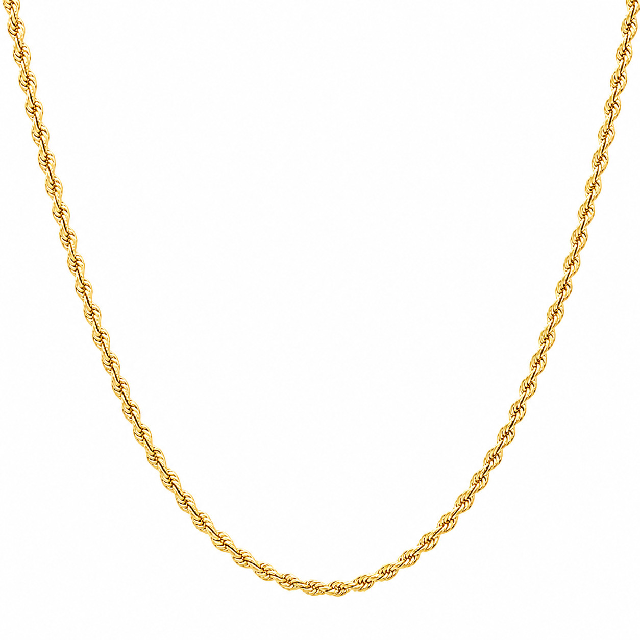 Italian 1/200 14k Yellow Gold Rope Chain Cadena Necklace Men Women 2 1/2mm 20 in