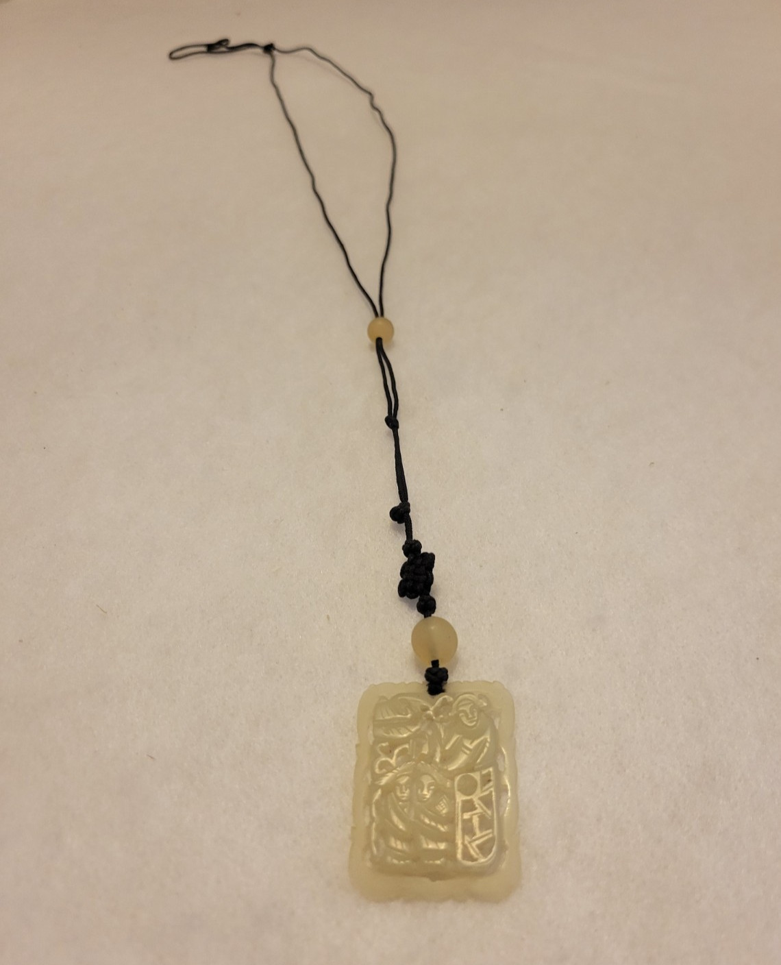 Asian Motif Necklace Carved Chinese Pendant Elegant Statement Fashion Jewelry