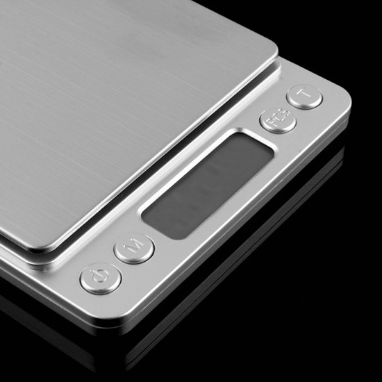 Digital Gram Jewelry Scale 2000g x 0.1g Stainless steel platform Silver base