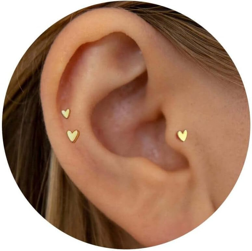 20G/18G/16G Titanium Flat Back Earrings, Threadless Nose Stud Tiny Stud Earrings