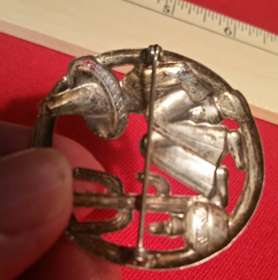 Mexican style Sterling Silver Pin cactus Gift GrAdv Shipping paid by the buyer