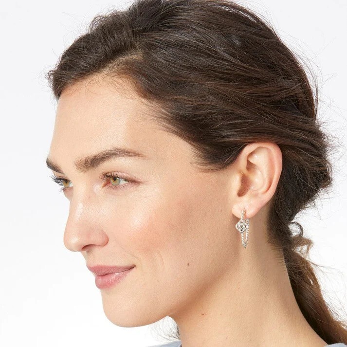 NWTag Brighton INTERLOK KNOT ROPE Lever Back Silver Earrings MSRP $44
