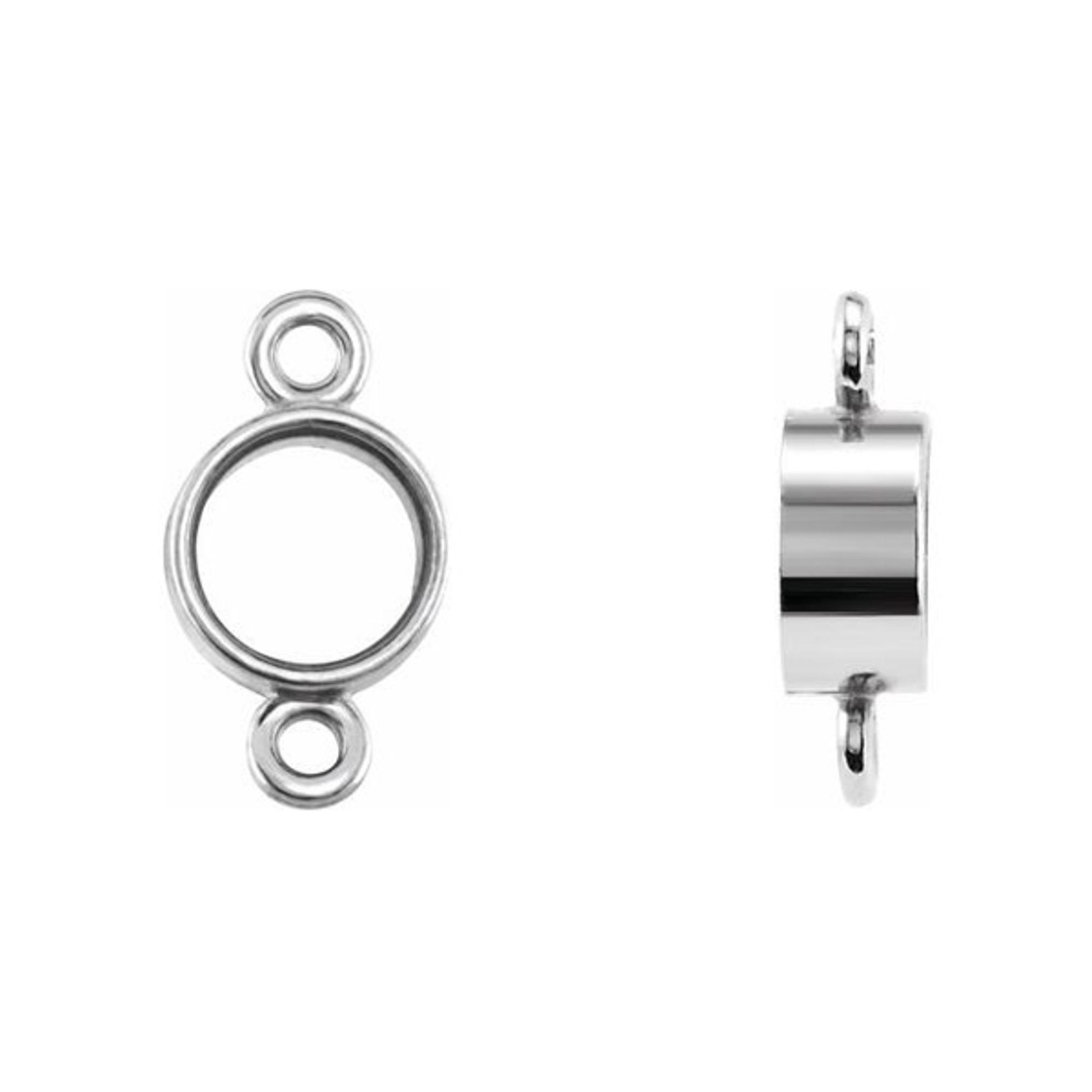 14K Gold Round Micro Bezel Set Link Connector Setting Unset Stone Mount 1.5-4mm