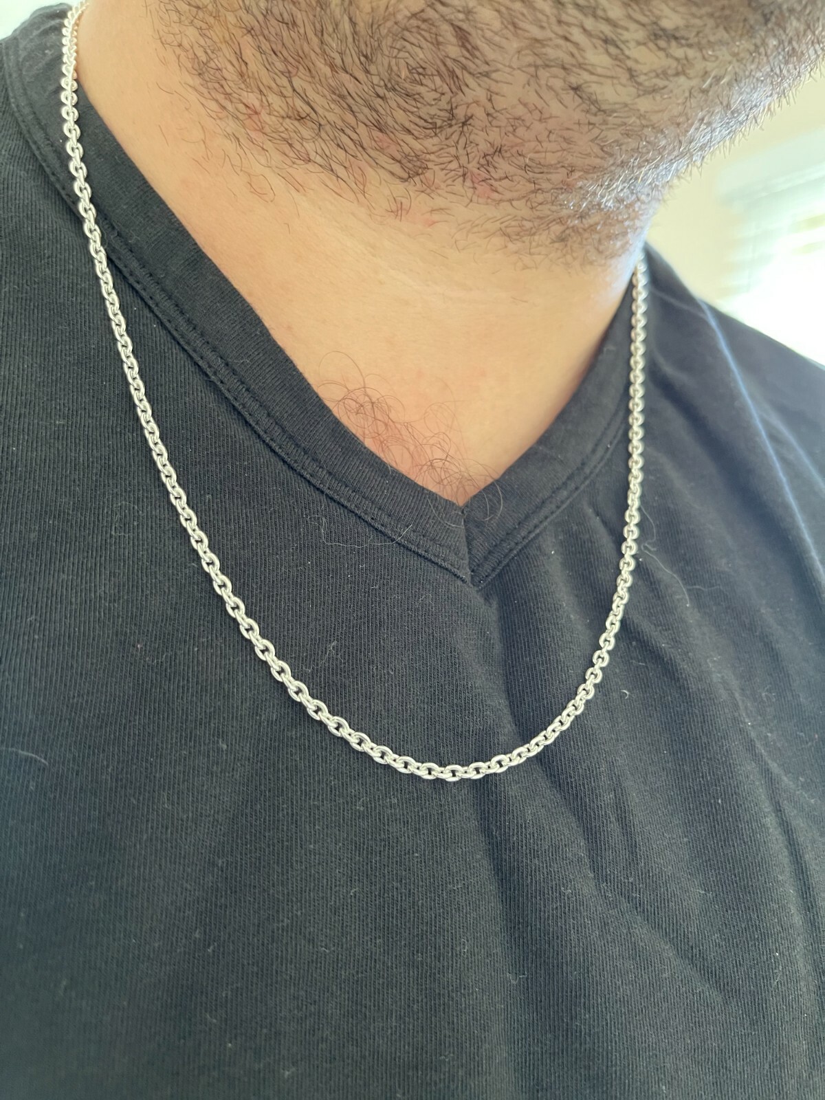 Real Solid 925 Sterling Silver Anchor Cable Chain Rolo Necklace 1mm – 3mm ITALY