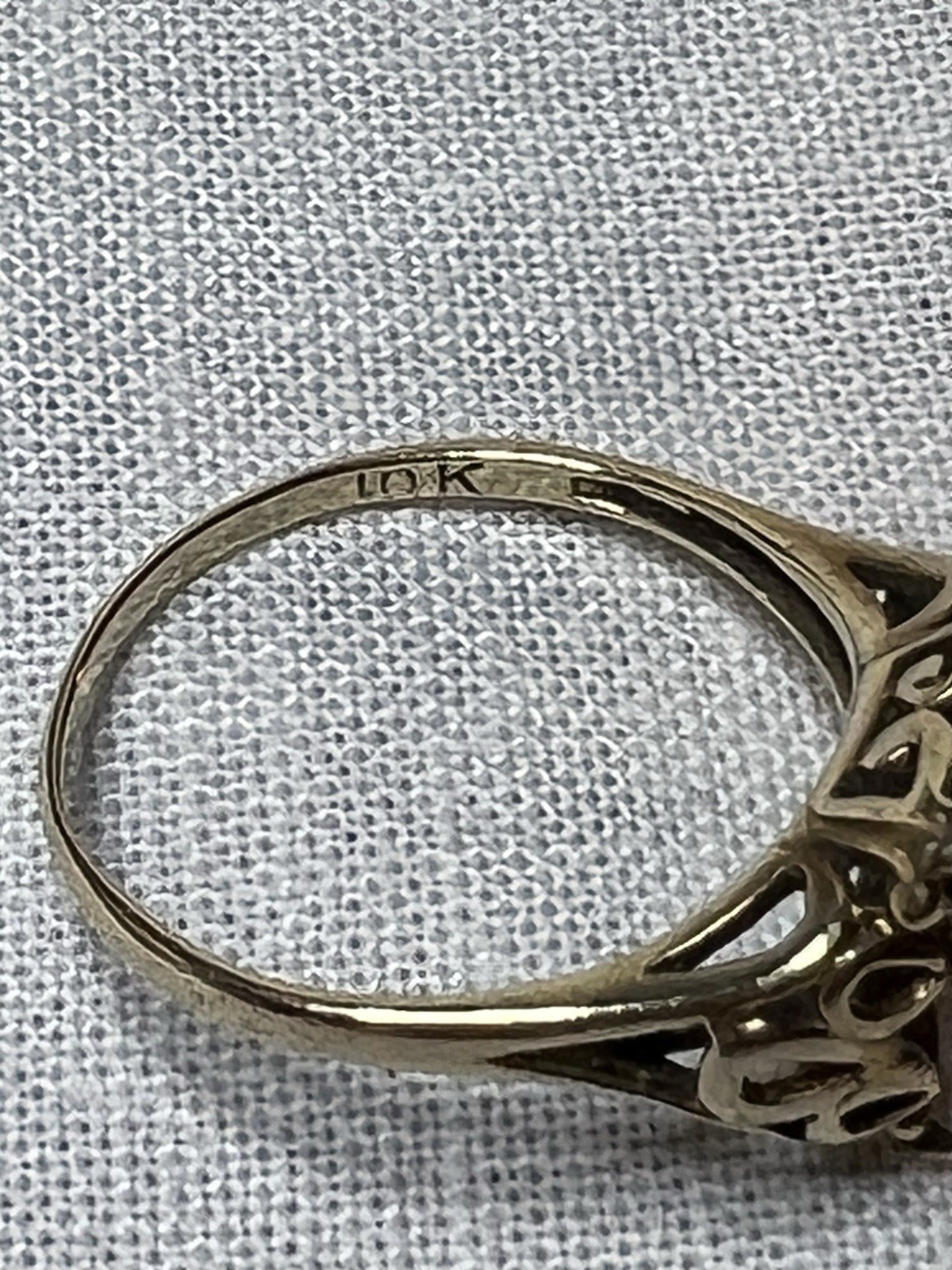 Vintage 10k Yellow Gold Ring With Pink Emerald Size 8.5