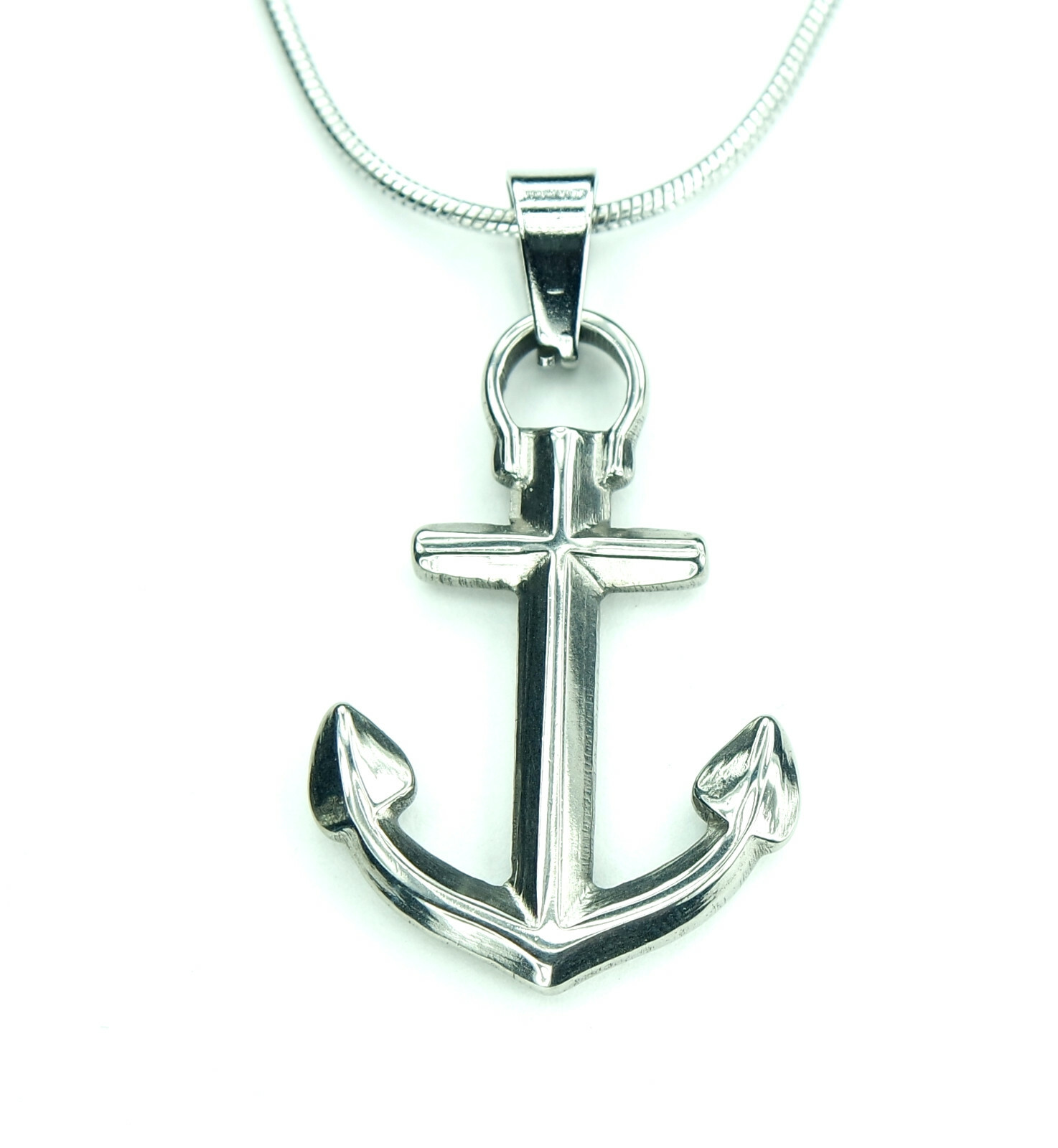 Anchor Necklace, Stainless Steel, Anchored Cross Mariners Cross Cross of Hope nb