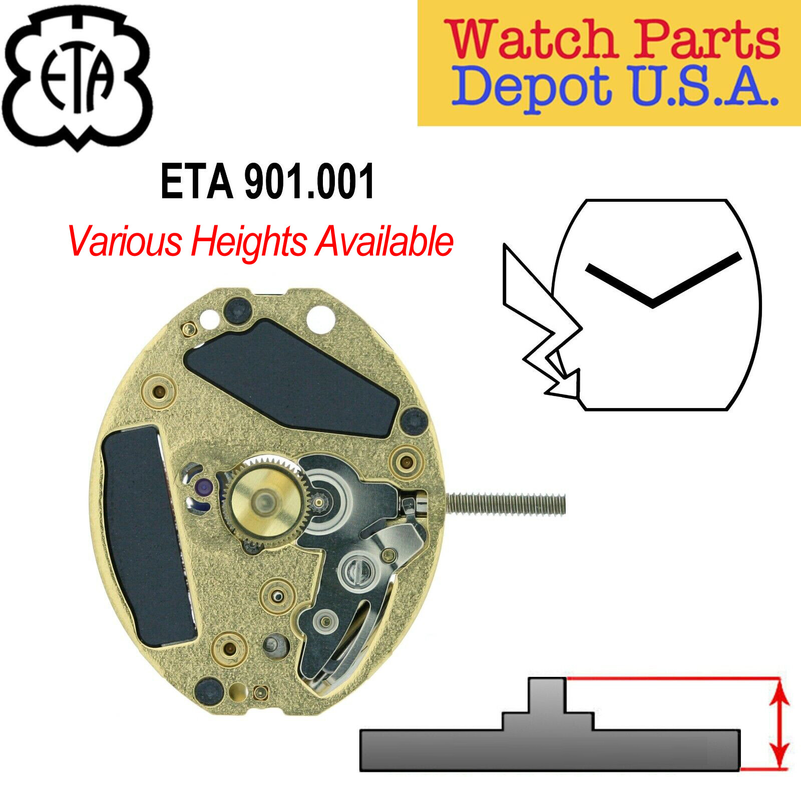 Genuine ETA 901.001 Swiss Made Quartz Movement (Multiple Variation) – NEW!