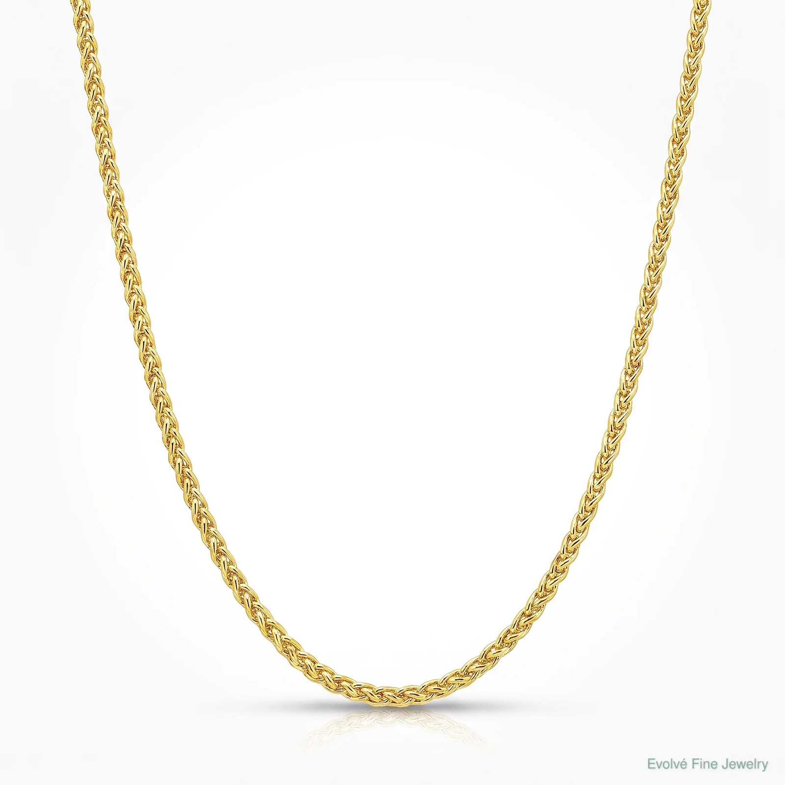 Sterling Silver Adjustable Gold-Plated 1.3mm Spiga Chain Necklace 22″-30″