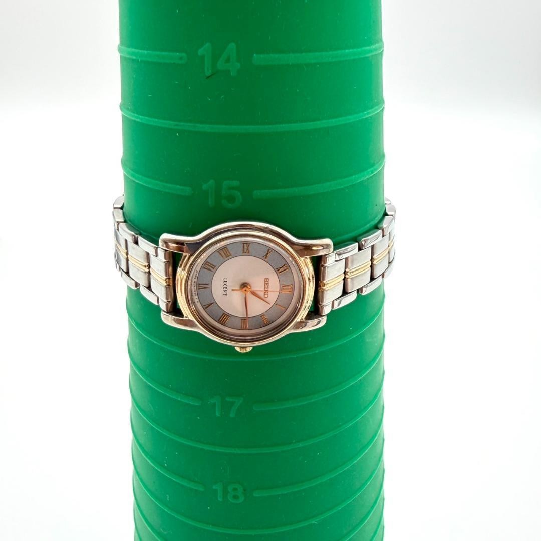 Excellent condition Seiko Lucent wristwatch, new battery, Roman numerals, gold,