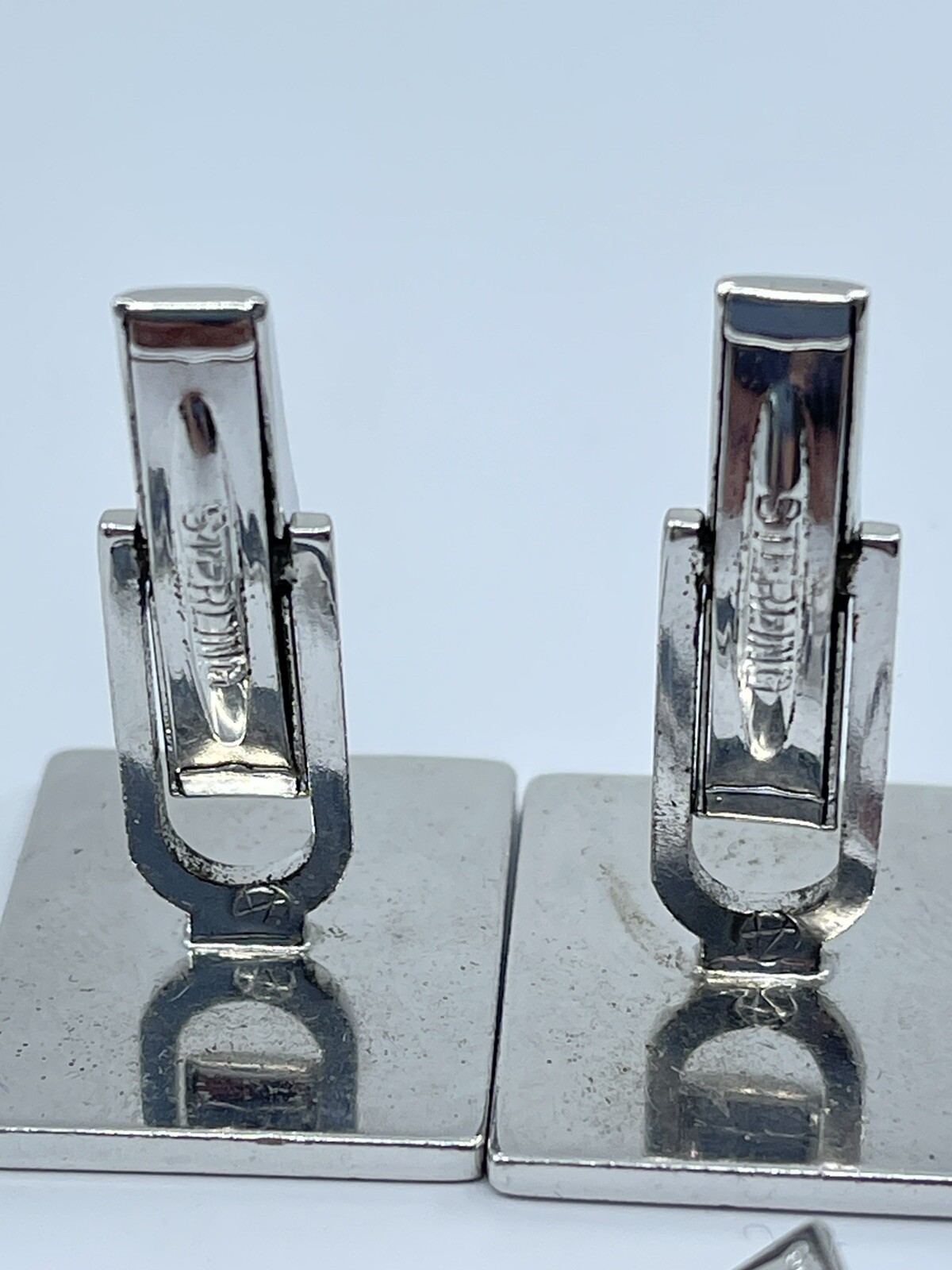 Arthur Anderson Monogram ABS cufflinks and tie clip set sterling 7/8″
