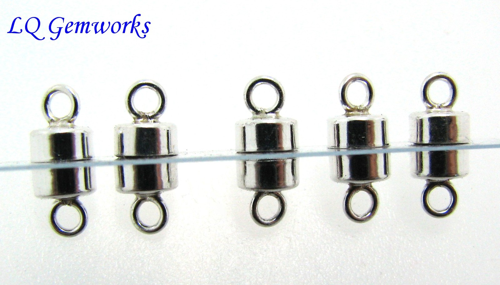 5 (FIVE) Sterling Silver 4.5mm Magnetic Button Clasps