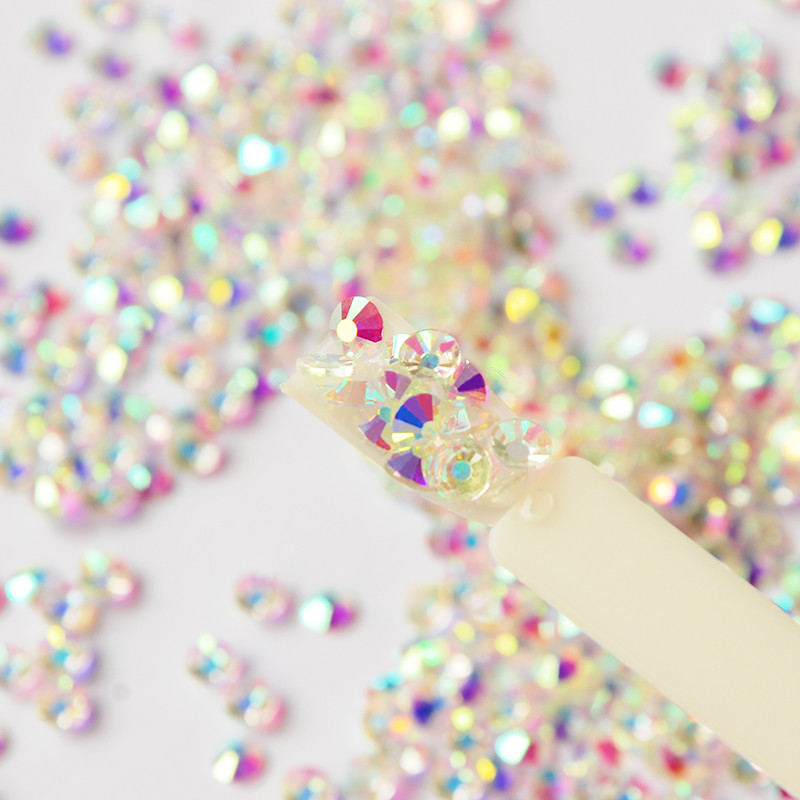 Transparent AB Crystal Non Hotfix Flatback Rhinestones Glass 3D Nail Art Strass