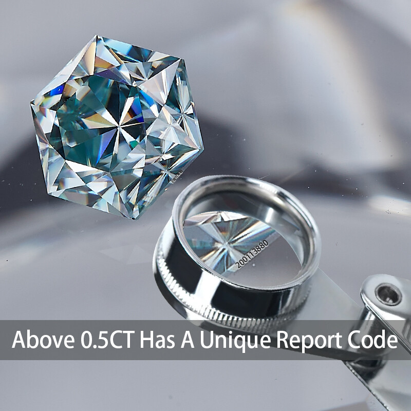 Multicolor Moissanite Excellent Cut Hexagon VVS1 Loose Gemstone GRA Certificated
