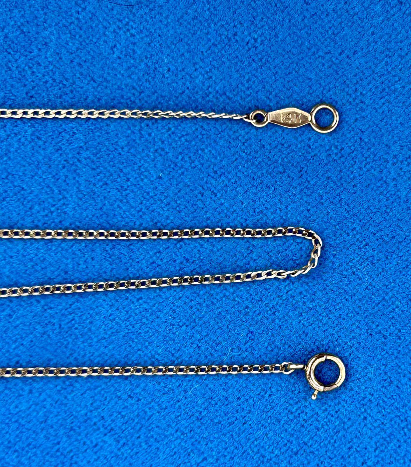 14K Yellow Gold Flat Curb Chain 18in 1.4g Vintage .9mm link