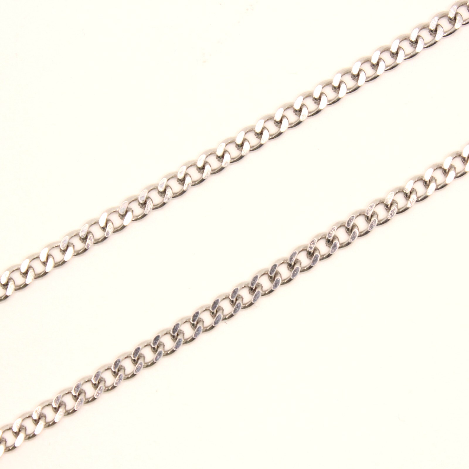 Stainless Steel Curb Link Chain Necklace 1/8 Inch Wide, Sizes 16-24 Inches