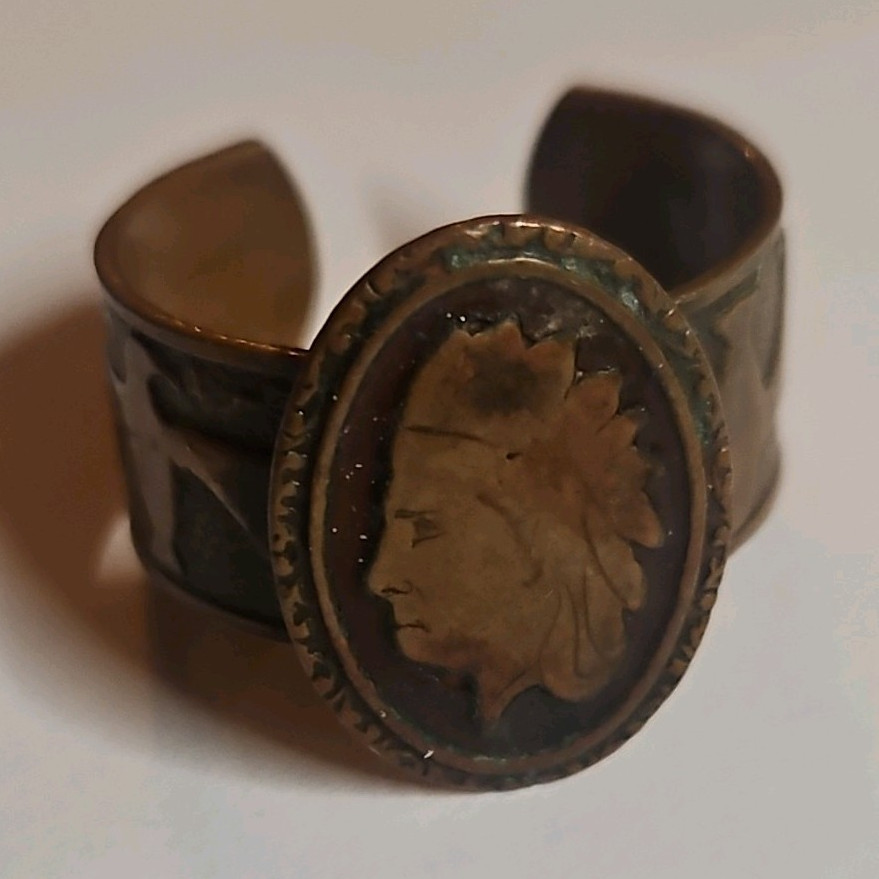 American Trading Post Vintage Adjustable Ring- Solid Copper Native American