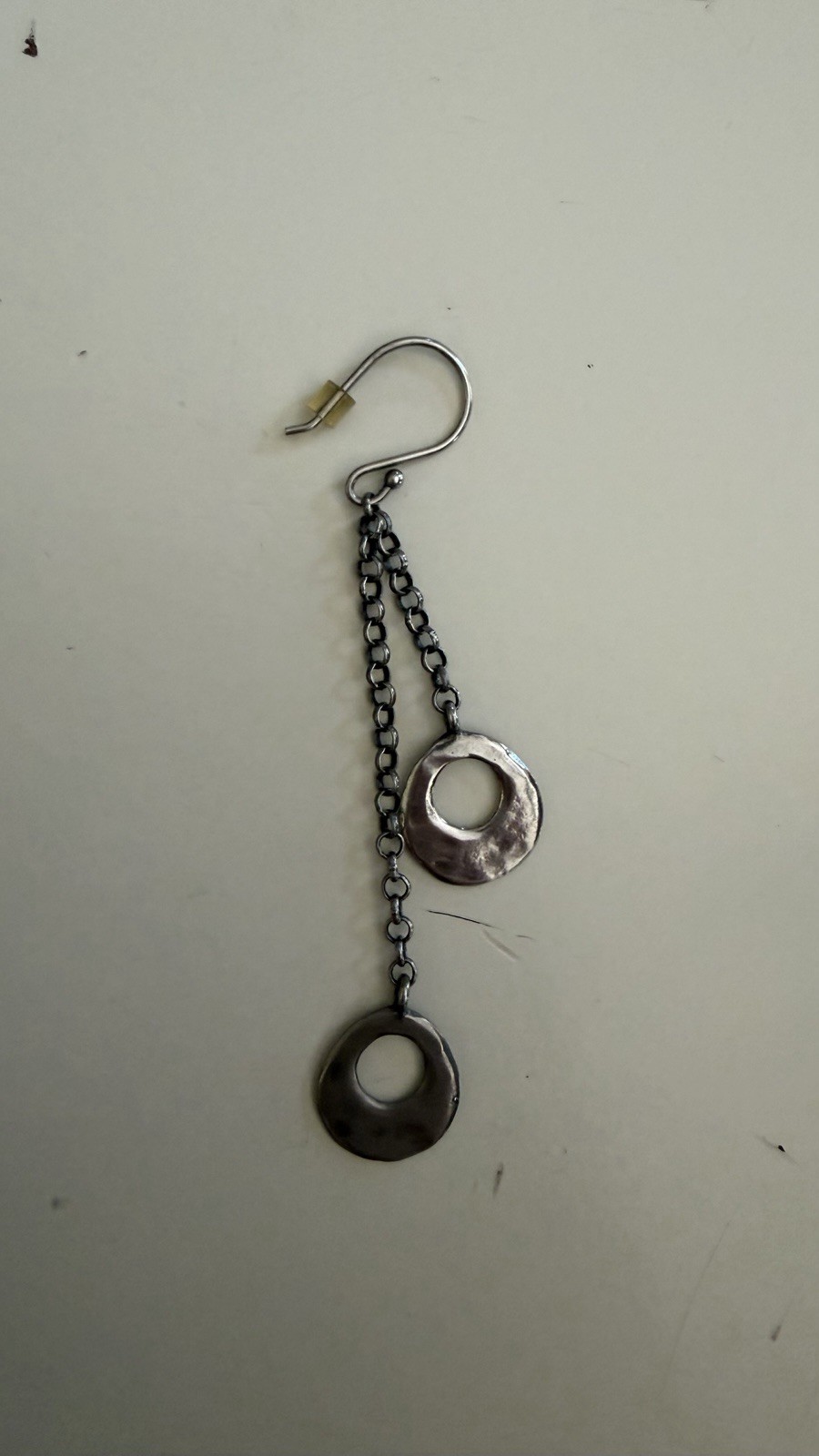 Silpada Silver tone double disc chain dangle earrings