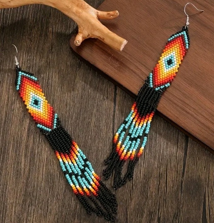Bohemian Sacred Healing Dreamcatcher Tibet Tribal Earring Chakra Homemade Jewel