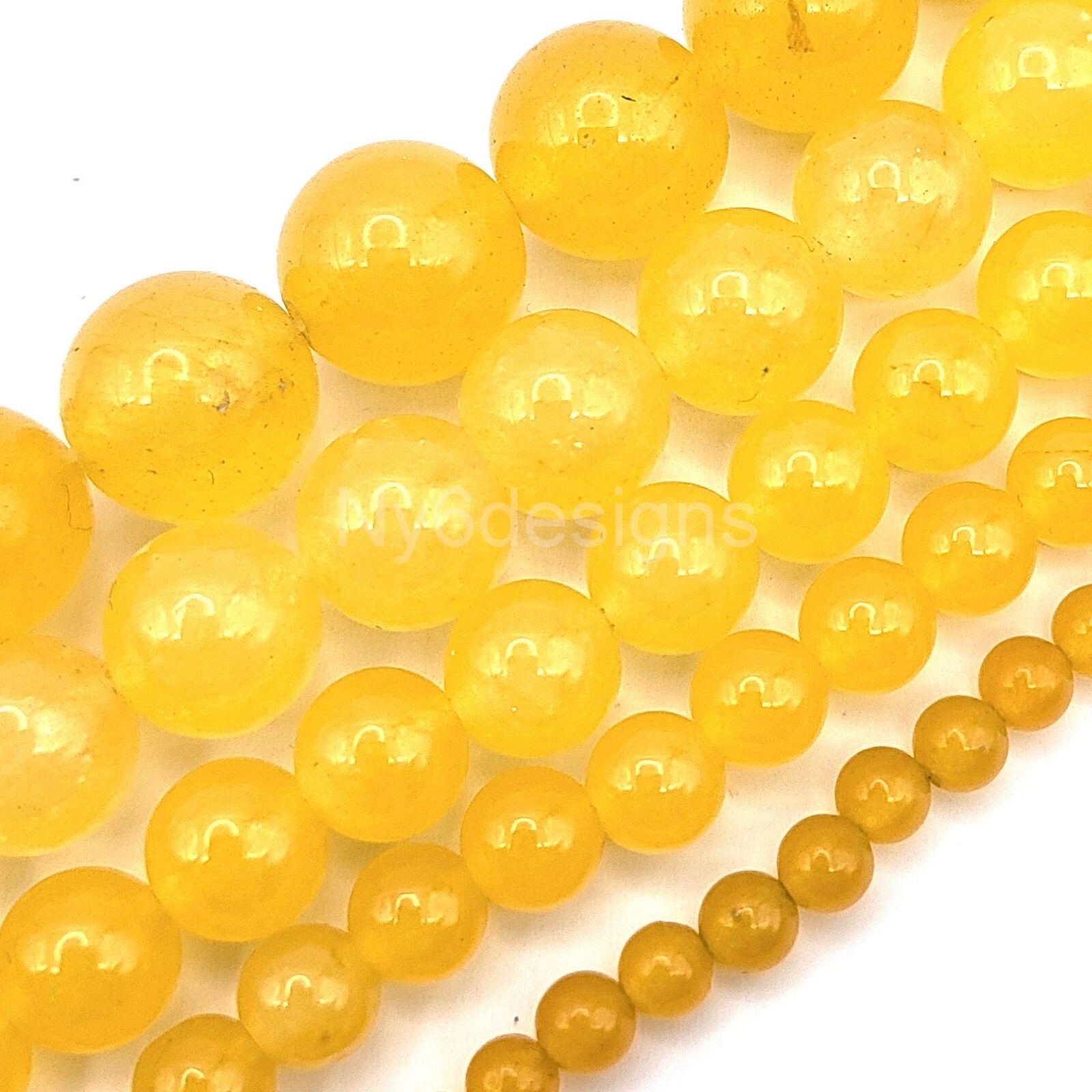 Butter Yellow Jade Round Gemstone Bead 15″ strand 4mm 6mm 8mm 10mm 12mm Grade AA