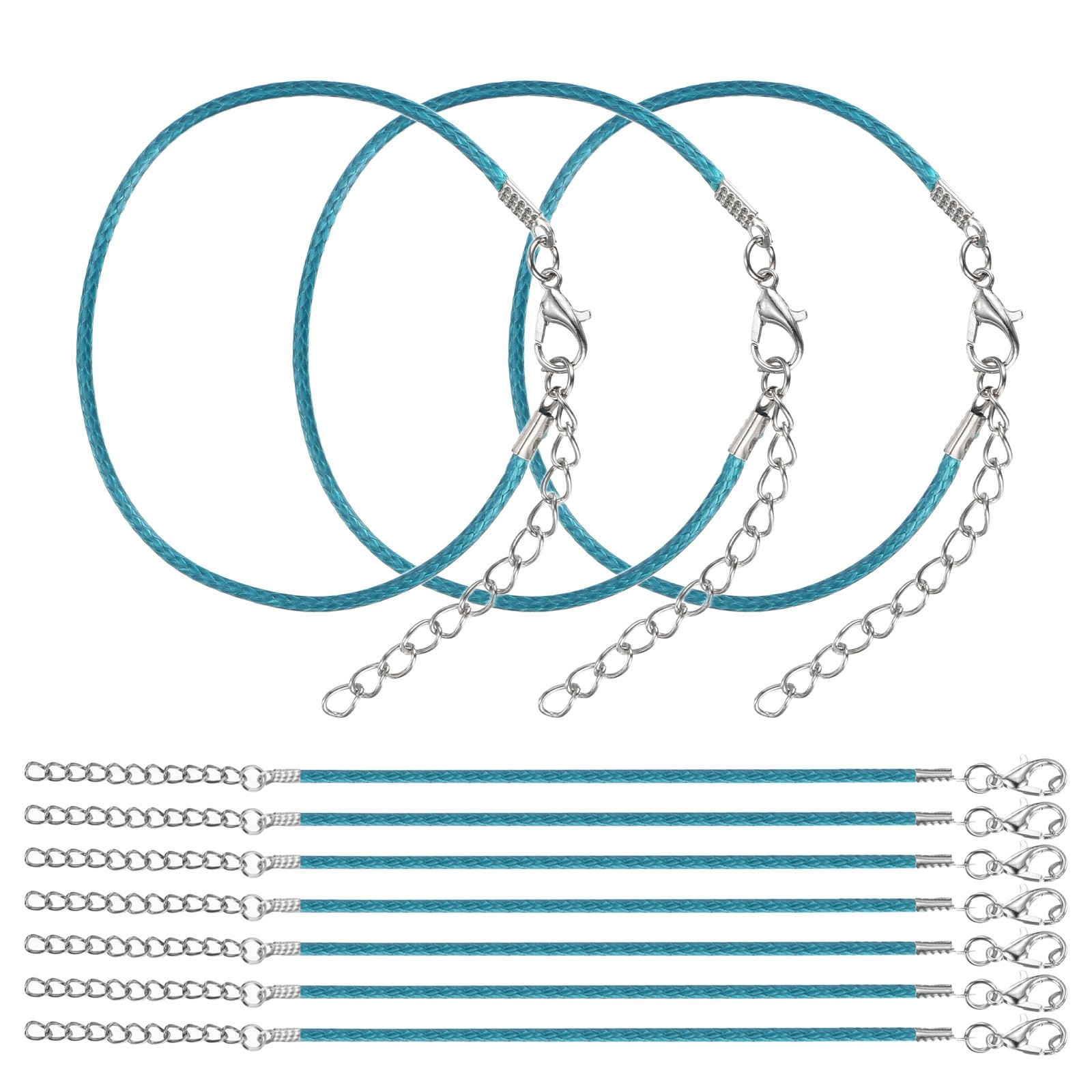 10 PCS Blue Bracelet Cord, 9″ 1.5mm Cord with Clasp for Bracelet
