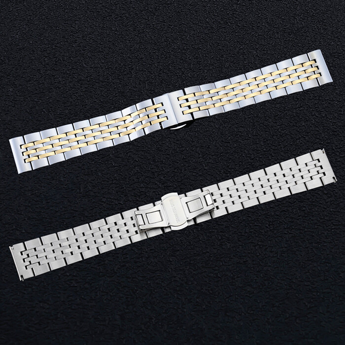 Premium Solid Stainless Steel Watch Strap Metal Band Universal 12-24 Elbow Free