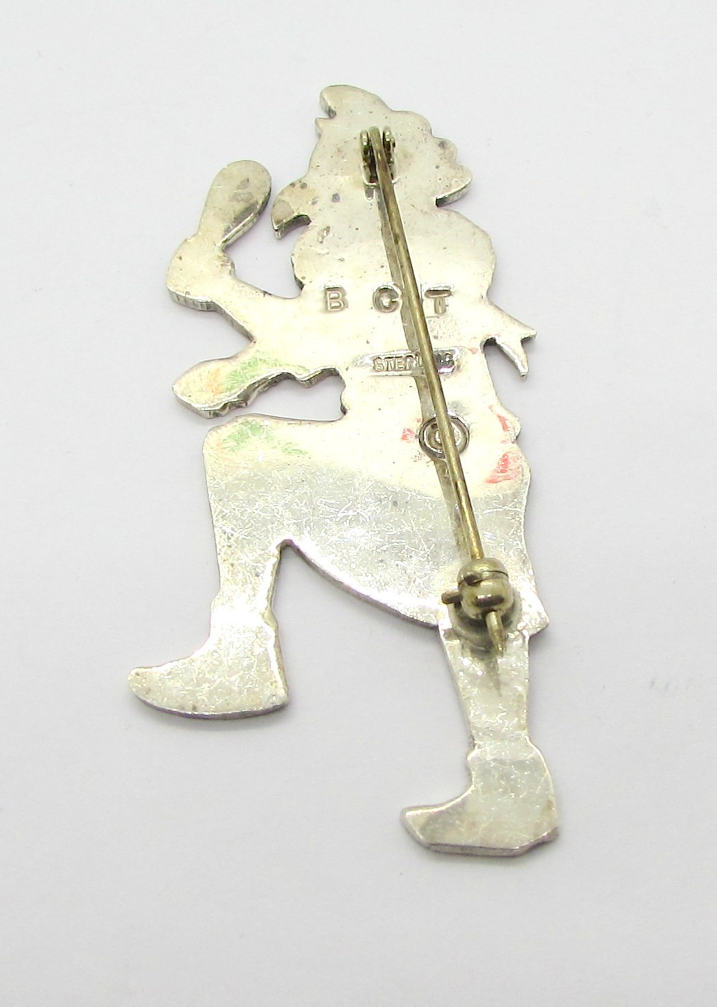 BCT 925 STERLING SILVER DANCING HOPI NAVAJO KACHINA BROOCH 62x25MM ~ 11.4 G