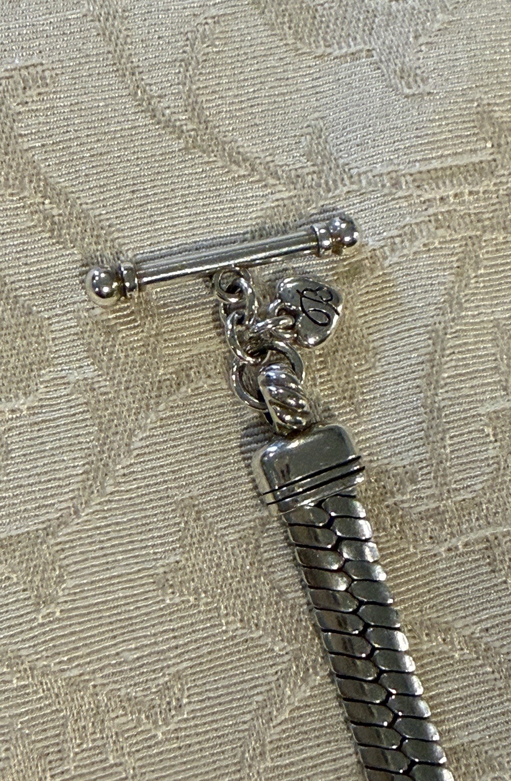 Brighton CORBY Bracelet with Heart Charm and Toggle Closure.