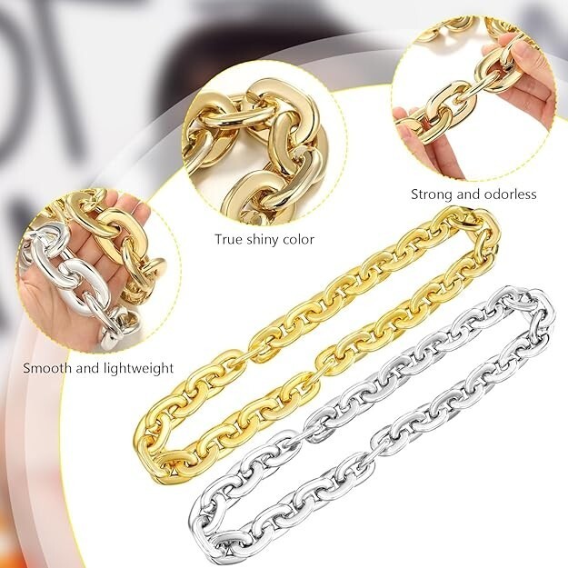 32In 80cm Hip Hop Thick Acrylic Cuban Link Chain Fashion Necklace Jewelry
