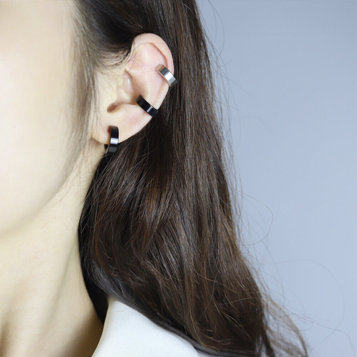 Stainless Steel Stud Earrings Magnetic Ear Plugs Non-Piercing Clip On Men Women